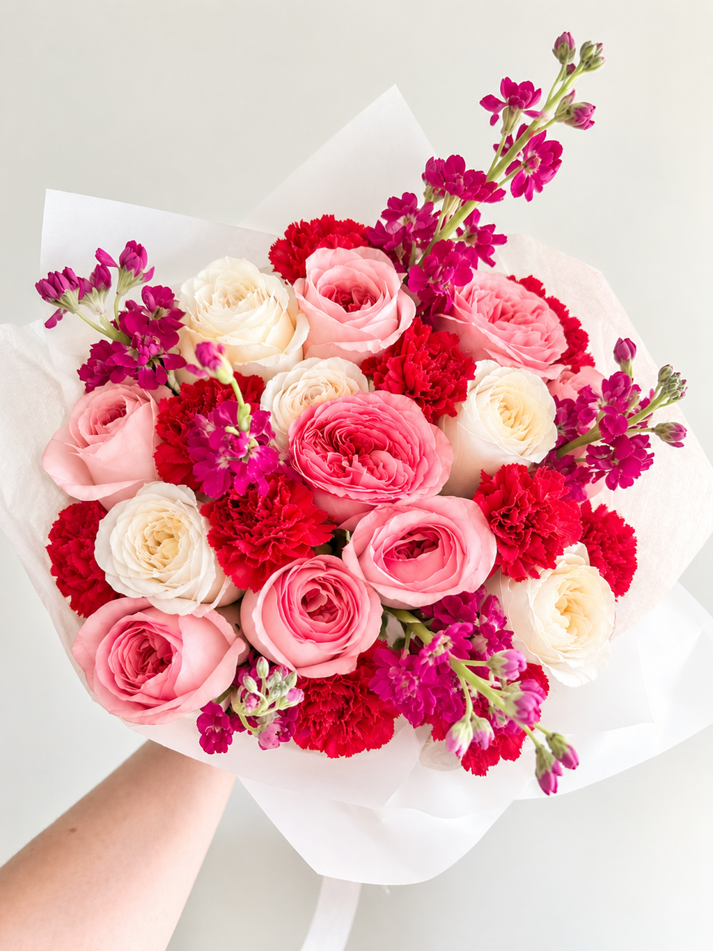 The Luxe Garden Rose | Designer Wrapped Bouquet
